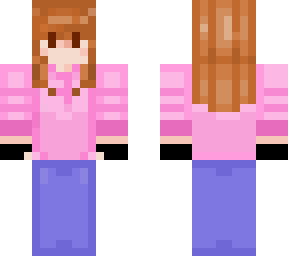 brown hair girl with pink hoodie