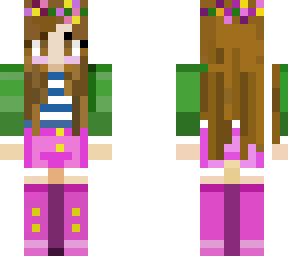cute girl: green, blue, pink