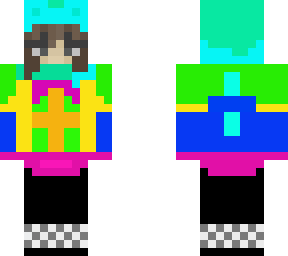 neon ver. of (pastel girl in bear hoodie)