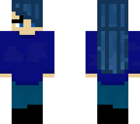 shy blue girl