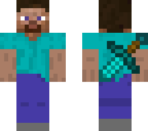 steve with a sword on his back