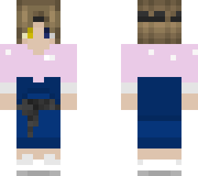 teen boy with a blue overall around his waist