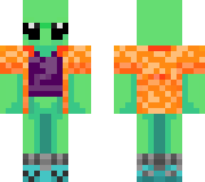 alien with crocs and socks