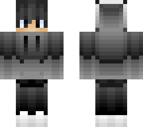 black and gray hoodie skin | Minecraft Skin
