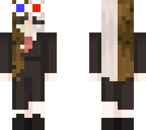 blazer, 3d glasses,  2 coloured hair