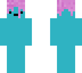 blue guy with pink drip on his head