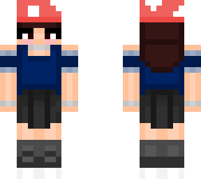 blue mushroom without thigh garter, with long hair