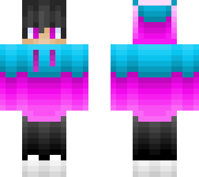 cyan and hot pink hoodie skin