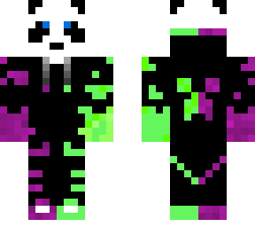 green and purple cool panda
