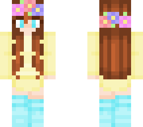 pastel yellow hoodie girl with flower crown