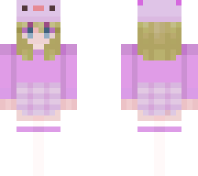 Purple Axolotl girl | Minecraft Skin