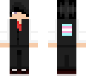 trans flag on suit
