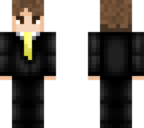 black suit yellow tie