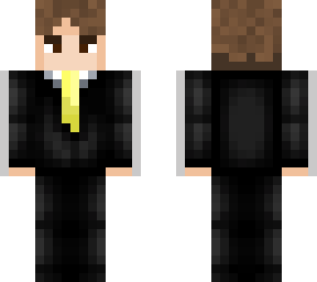 black suit yellow tie