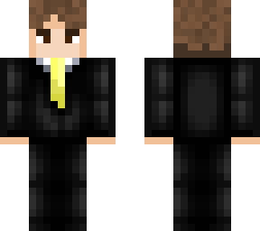 black suit yellow tie classic