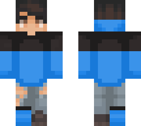 blue and black hood