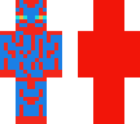 blue and red enderman