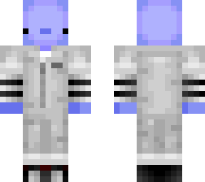 blue axolotl in a white jail outfit