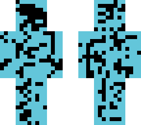 blue skin with black print