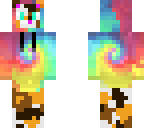calico cat in rainbow tie dye, (read disc)