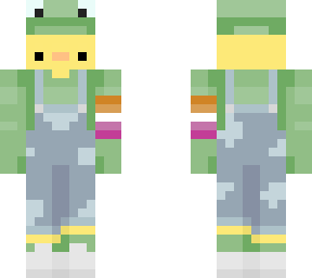 chick in a frog suit with a les bian flag