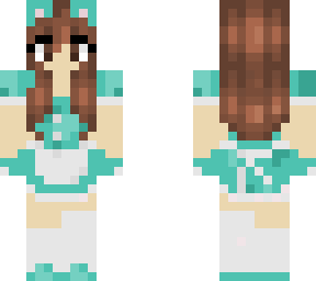 girl in mint green maid dress