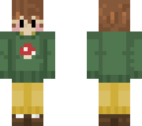 green mushroom sweater wid beady eyes