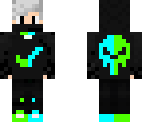 green skull white hair