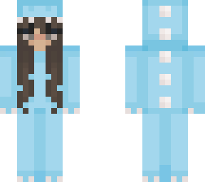 light blue dino onesie girl