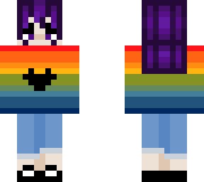 -rainbow hoodie girl-