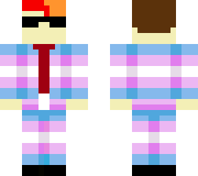 a dude in a trans flag suit