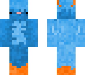 blue and orange axolotl