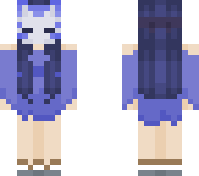 blue kitsune girl