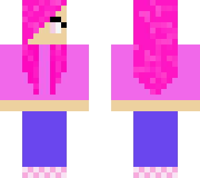 newly made pink haired girl skin