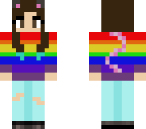 rat girl in rainbow sweater