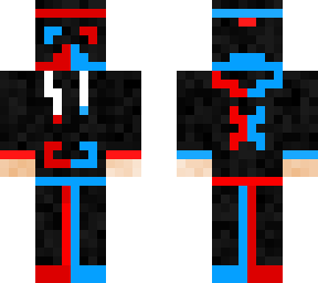 red & neon blue ninja