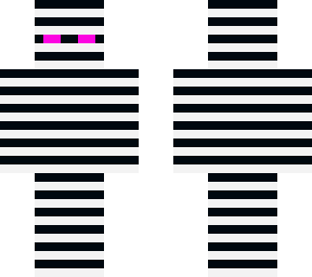 stripped character with pink eyes