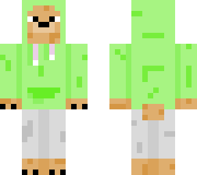 bear in lime hoodie
