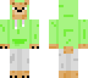 bear in lime hoodie
