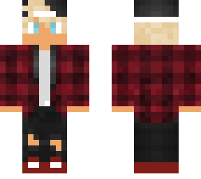 blonde boy in plaid hoodie
