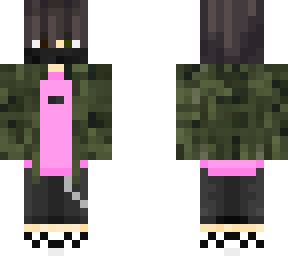 e-boy army aesthetic pink soldier chain mask vans eye hair