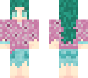 green haired woman