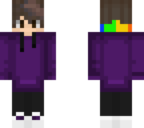 purple hoodie with rainbow hood (3px arm)