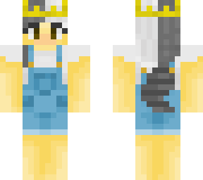 split-dye + crown + raccoon tail (overalls) (4px arm) (classic)