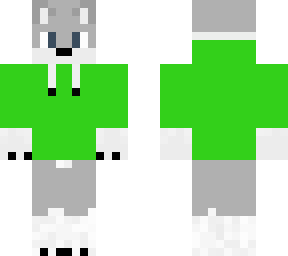 wolf in green hoodie