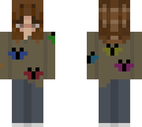 aesthetic butterfly girl with brown hair