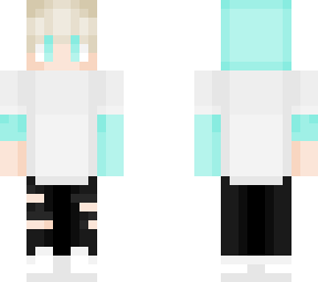 aqua hoodie w white t short