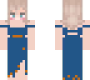 blond blue dress