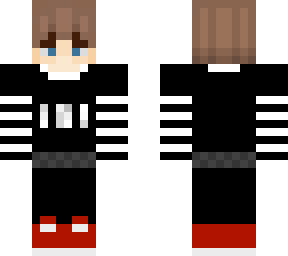 brown hair + black shirt + red vans (4px arm) (classic)