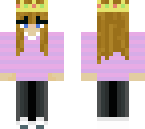 girl with polo striped shirt and (ranboo??) crown